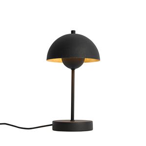 QAZQA Retro tafellamp zwart met goud - Magnax Mini
