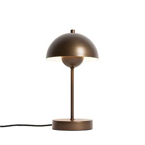 qazqa Retro-Tischlampe dunkelbronze - Magnax Mini - Bronze