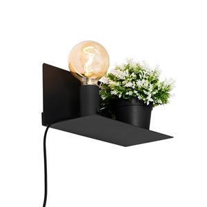 QAZQA Moderne wandlamp zwart magnetisch verstelbaar - Muro