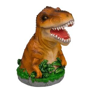 Out of the blue Spaarpot Dinosaurus T-REX - bruin - polyresin - 15 x 13 cm - met afsluitdop - Kinderen -