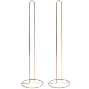 MSV Wc/toiletrolhouder reservoir - 2x - metaal - koper kleur - 50 cm - Voor 5 rollen -