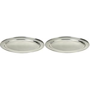 Merkloos 2x RVS serveerschalen/barbecueschalen 45 cm -