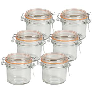 Urban Living Voorraadpot/bewaarpot - 10x - 200 ml - glas - met beugelsluiting - D8 x H8 cm -