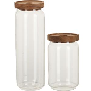 Excellent Houseware Keuken voorraadpotten set van 6x stuks in 1300 en 700 ml van glas -