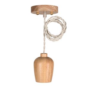 Bailey | Pendelarmatuur Hout | Grote fitting E27  | 60W