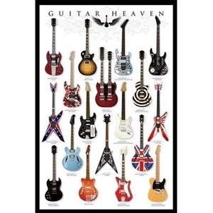 Poster met gitaren muziek thema 61 x 91 cm -