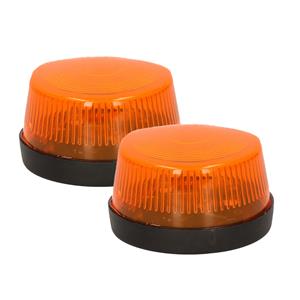Widmann LED zwaailamp/zwaailicht met sirene - 2x - oranje waarschuwingslicht - 7 cm -