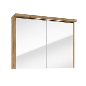 Fontana Grado spiegelkast met verlichting 80cm 2 deuren warm eiken