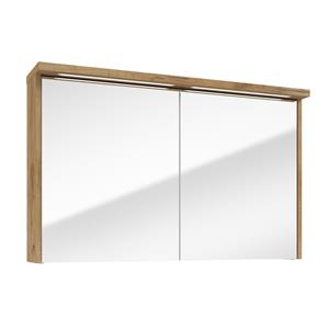 Fontana Grado spiegelkast met verlichting 100cm 2 deuren warm eiken