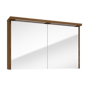 Fontana Grado spiegelkast met verlichting 100cm 2 deuren walnoot