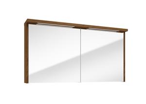 Fontana Grado spiegelkast met verlichting 117cm 2 deuren walnoot