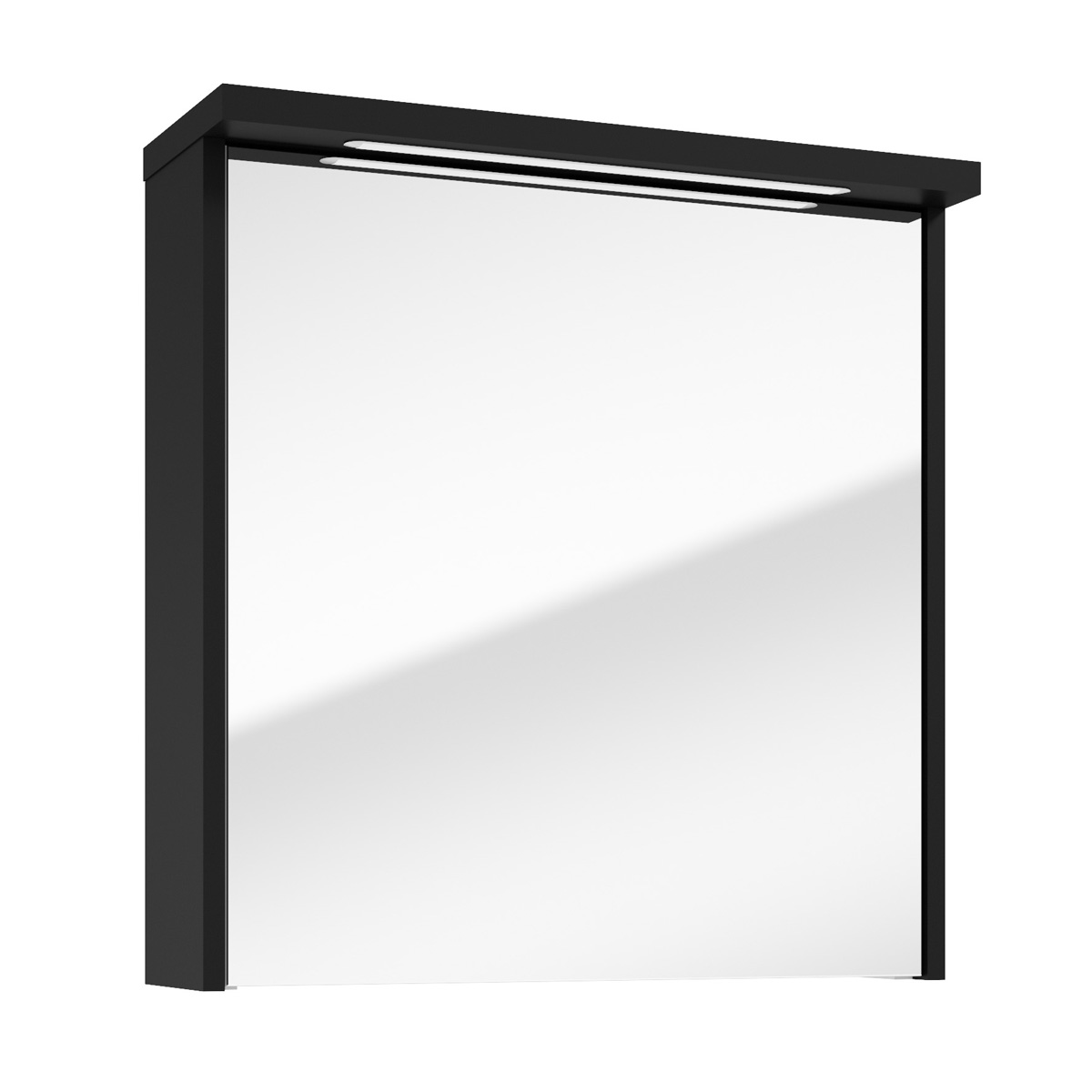 Fontana Grado spiegelkast met verlichting 60cm 1 deur zwart mat