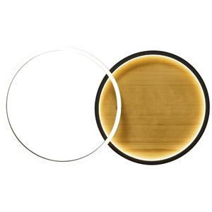 ECO-Light 9340-PL1 NERO KIRU LED-Deckenleuchte LED 23W Schwarz, Holz