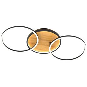 ECO-Light 9340-PL2 NERO KIRU LED-Deckenleuchte LED 38W Schwarz, Holz