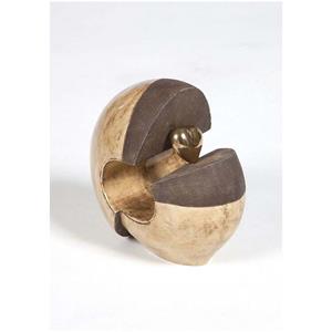 Urnwebshop Grote Keramische Design Urn, Geel Glazuur, Gouden Hart (2.8 liter)