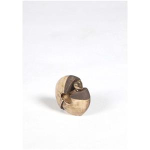 Urnwebshop Mini Keramische Design Urn, Geel Glazuur, Gouden Hart (0.25 liter)