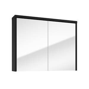 Fontana Basic spiegelkast 80cm met 2 deuren zwart mat