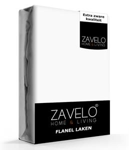 Zavelo Flanel Laken Wit-Lits-jumeaux (240x260 cm)