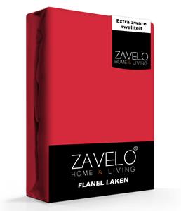 Zavelo Flanel Laken Rood-1-persoons (150x260 cm)