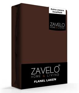 Zavelo Flanel Laken Bruin-Lits-jumeaux (240x260 cm)