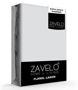 Zavelo Flanel Laken Licht Grijs-1-persoons (180x290 cm)