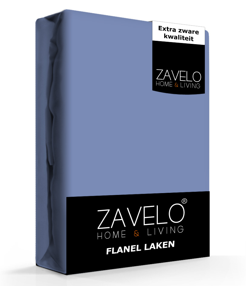 Zavelo Flanel Laken Denim Blauw-1-persoons (180x290 cm)