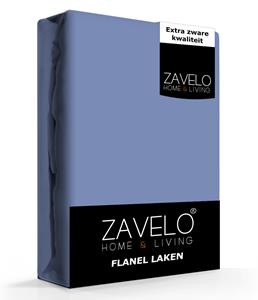 Zavelo Flanel Laken Denim Blauw-1-persoons (150x260 cm)