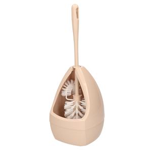 Brumag Wc-borstel/toiletborstel met randreiniger inclusief houder beige 39.5 cm van kunststof -