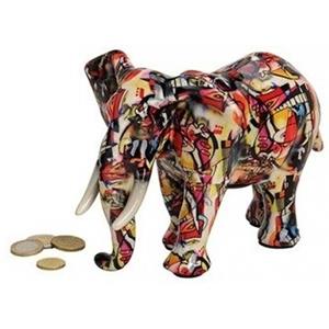 Merkloos Olifant dieren spaarpot rood 22 cm -