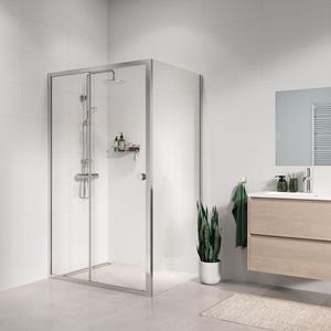 Sealskin Seev Zijwand 90x195 cm, 6 mm helder veiligheidsglas Zilver hoogglans SE23090D260100