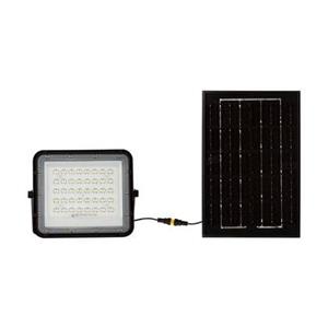 VT-40W 6W schwarzer LED-Strahler mit Solarpanel und Fernbedienung LED-Flutlicht mit austauschbarer Batterie 6400K 3m Kabel - 7821 - Schwarz - V-tac