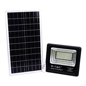 VT-100W 100W led Solarscheinwerfer mit IR-Fernbedienung kaltweiß 6000K Schwarzer Körper IP65 - 94012 - Schwarz - V-tac