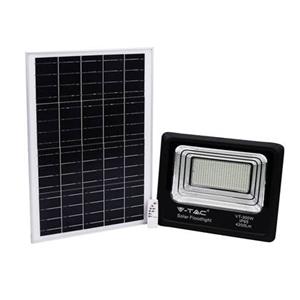 V-TAC VT-300W 300W LED Solarscheinwerfer mit IR-Fernbedienung neutralweiß 4000K Schwarzer Körper IP65 - 8578 - Schwarz