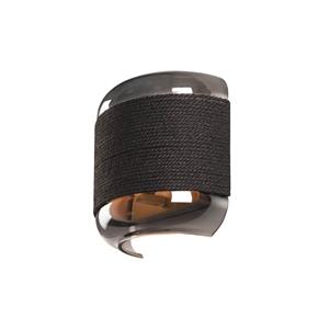 SLV Slaapkamer wandlamp Pantilo Rope zwart met smoke glas 1007594