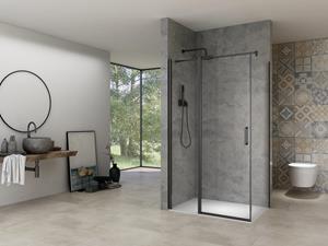 Van Rijn ST02 hoekcabine 78x138cm met draaideur zwart