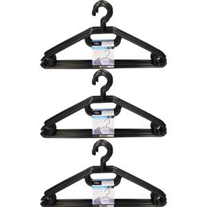 Storage Solutions Kledingkast kledinghangers pakket - 30x stuks - stevig kunststof - zwart -