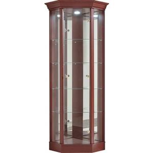 fif möbel Vitrine "TRIO", 4 Glasböden, Spiegelrückwand, LED-Beleuchtung, Sockel