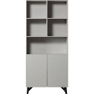 WOOOD Hoge kast Carved Organic 2-Deurs Opbergkast Mist
