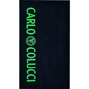 CARLO COLUCCI Strandlaken Tomaso met opvallend -logo en opschrift in neongroen (1 stuk)