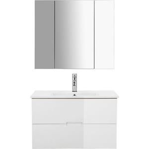 Andas Badkamerserie Lund Badmöbel Set Badschrank Badezimmerset (complete set, 3-delig)