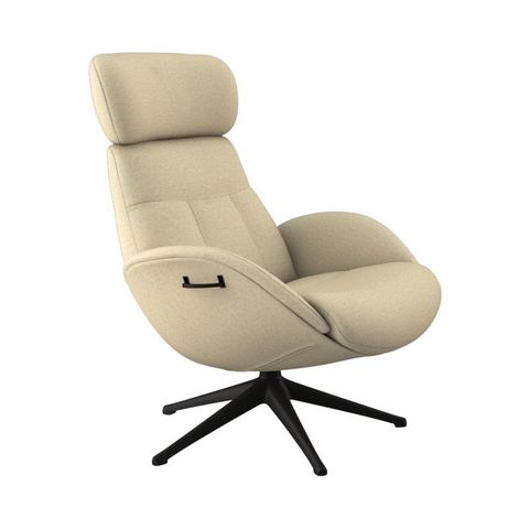 FLEXLUX Relaxfauteuil Relaxchairs Elegant Eersteklas comfort, rug- en hoofdsteunverstelling, draaibaar, zwarte voet