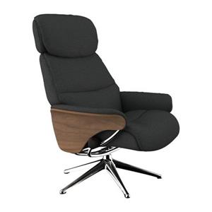 FLEXLUX Relaxfauteuil Relaxchairs Aarhus Relaxfunctie & verstelling van hoofdsteun en rugleuning, armleuningen Walnoot, aluminium voet, M