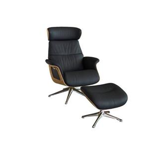FLEXLUX Relaxfauteuil Relaxchairs Clement Rugleuning & hoofdsteun verstelbaar, draaibaar, armleuningen Eiken, aluminium voet, M