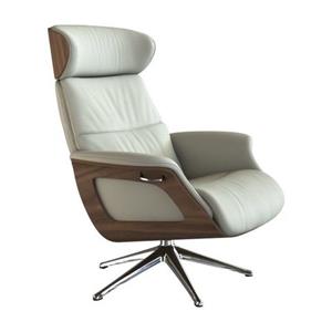 FLEXLUX Relaxfauteuil Relaxchairs Clement Rugleuning & hoofdsteun verstelbaar, draaibaar, armleuningen Walnoot, aluminium voet, M