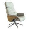 FLEXLUX Relaxfauteuil Relaxchairs Aarhus Relaxfunctie & verstelling van hoofdsteun en rugleuning, armleuningen Eiken, aluminium voet, M