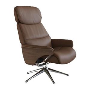 FLEXLUX Relaxfauteuil Relaxchairs Aarhus Relaxfunctie & verstelling van hoofdsteun en rugleuning, armleuningen Walnoot, aluminium voet, M