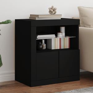VidaXL Dressoir met LED-verlichting 60,5x37x67 cm zwart