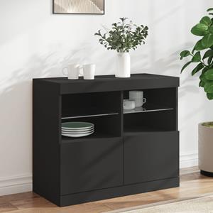 VidaXL Dressoir met LED-verlichting 81x37x67 cm zwart