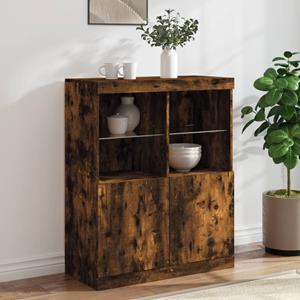 VidaXL Dressoir met LED-verlichting 81x37x100 cm gerookt eikenkleurig