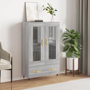VidaXL Hoge kast 69,5x31x115 cm bewerkt hout grijs sonoma eikenkleurig